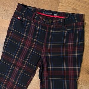 Plaid Trousers with Red and Black Pattern, size 4